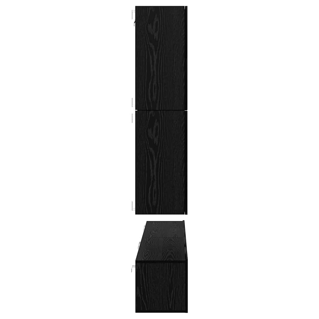 TV-Schrank-Set Wandmontiert 8 pcs Schwarze Eiche Holzwerkstoff