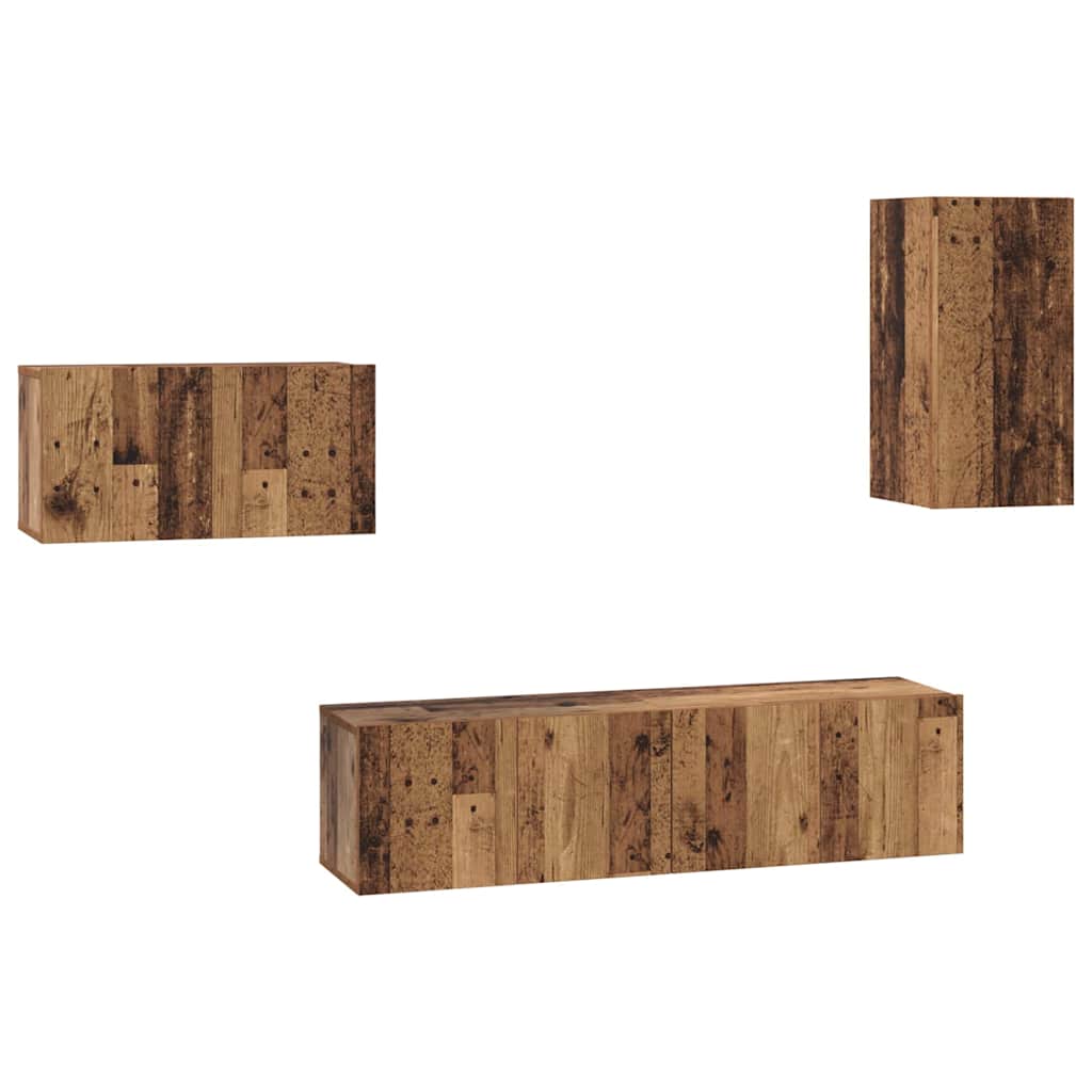 TV-Schrank-Set 4 pcs Altholz 30,5 x 30 x 60 cm Holzwerkstoff