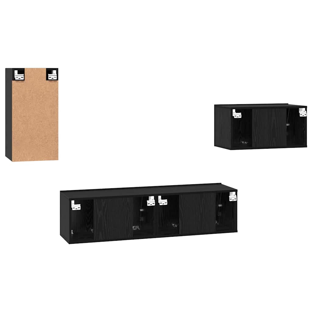 TV-Schrank-Set 4 pcs Schwarze Eiche 30,5 x 30 x 60 cm