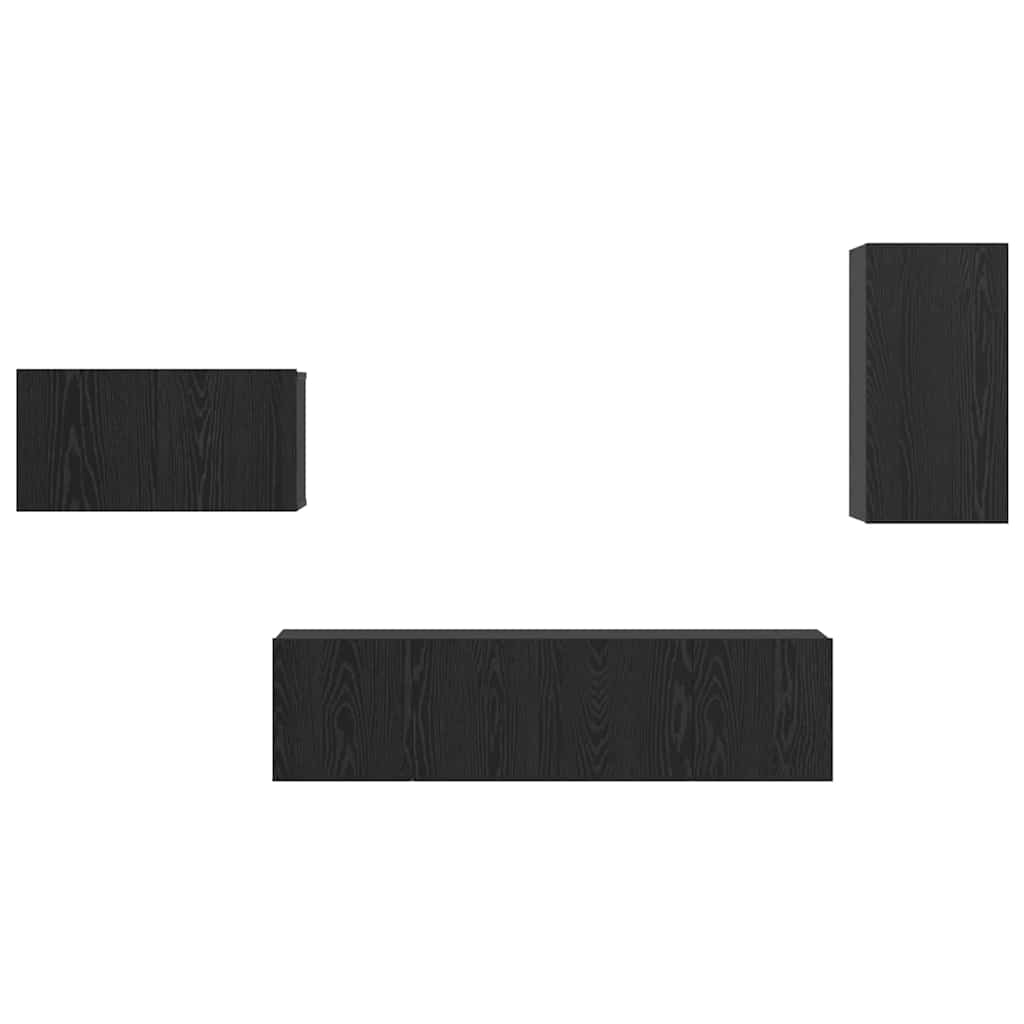 TV-Schrank-Set 4 pcs Schwarze Eiche 30,5 x 30 x 60 cm
