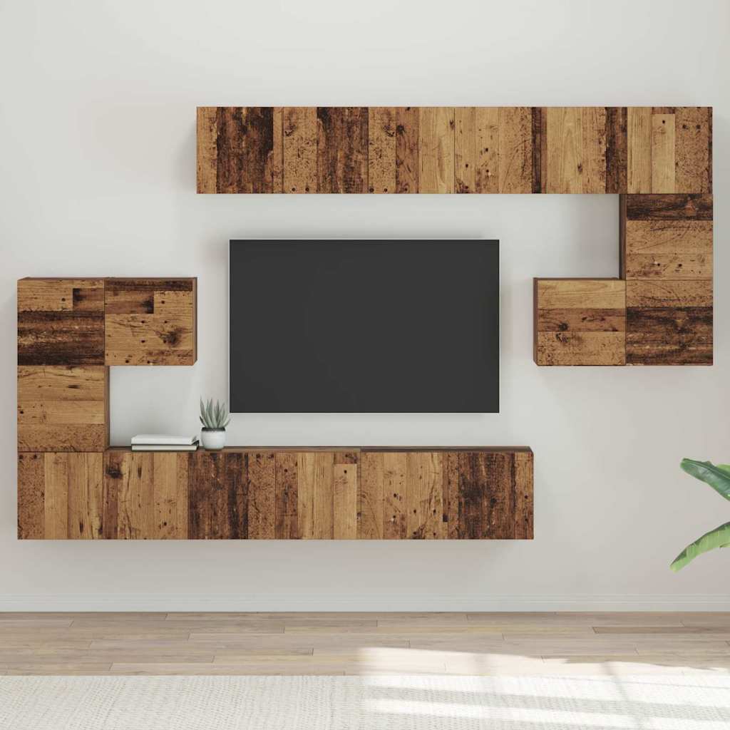 TV-Schrank-Set 10 pcs Altholz 60 x 30 x 30 cm Holzwerkstoff