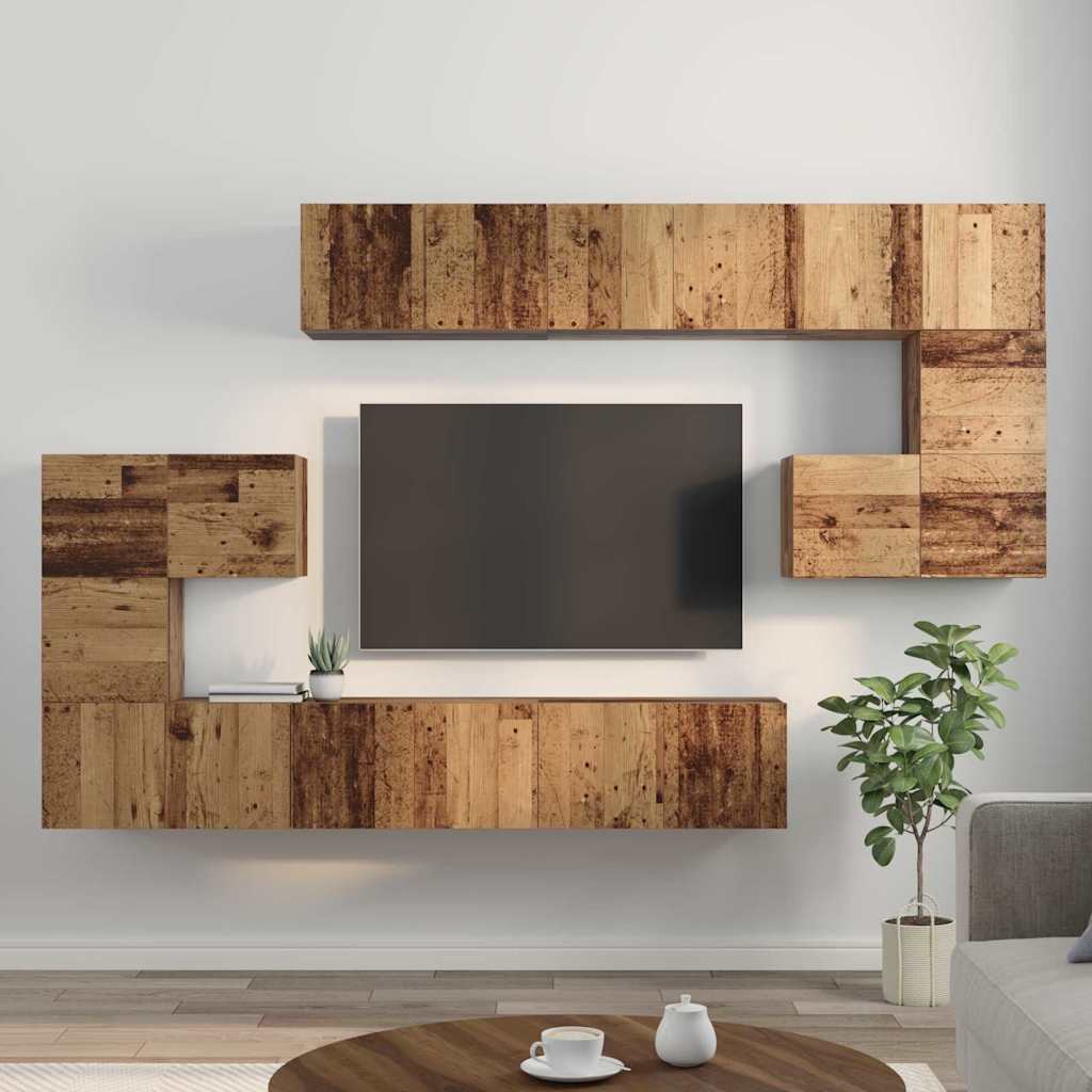TV-Schrank-Set 10 pcs Altholz 60 x 30 x 30 cm Holzwerkstoff