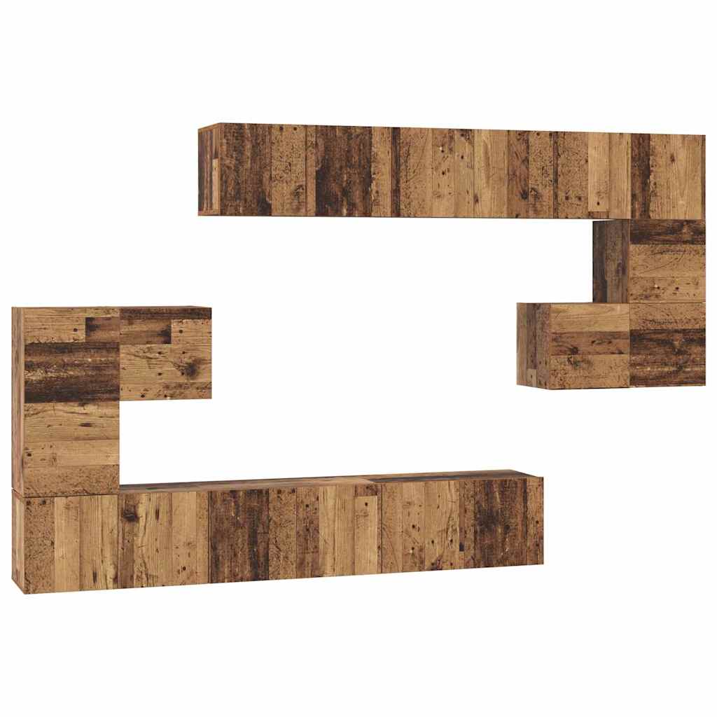 TV-Schrank-Set 10 pcs Altholz 60 x 30 x 30 cm Holzwerkstoff