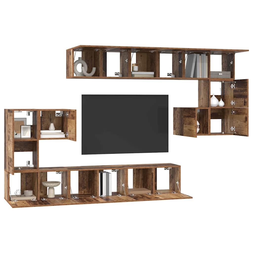 TV-Schrank-Set 10 pcs Altholz 60 x 30 x 30 cm Holzwerkstoff