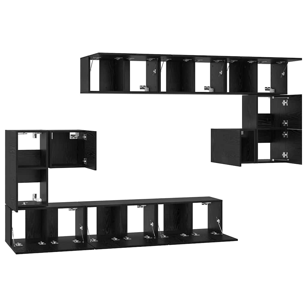 TV-Schrank-Set 10 pcs Schwarze Eiche 60 x 30 x 30 cm