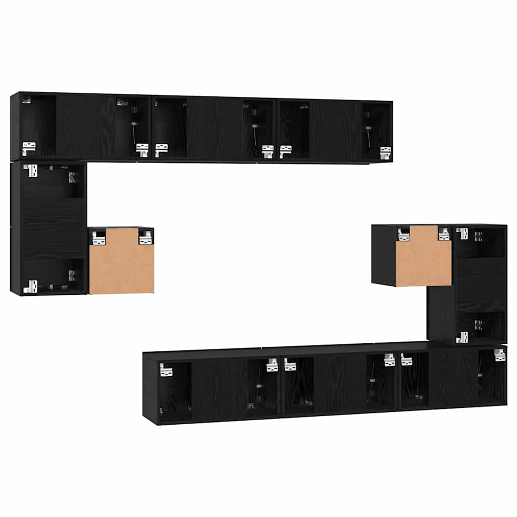 TV-Schrank-Set 10 pcs Schwarze Eiche 60 x 30 x 30 cm