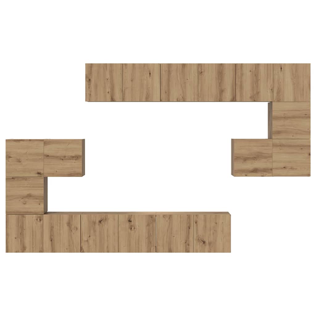 TV-Schrank-Set 10 pcs Eiche handwerklich 60 x 30 x 30 cm