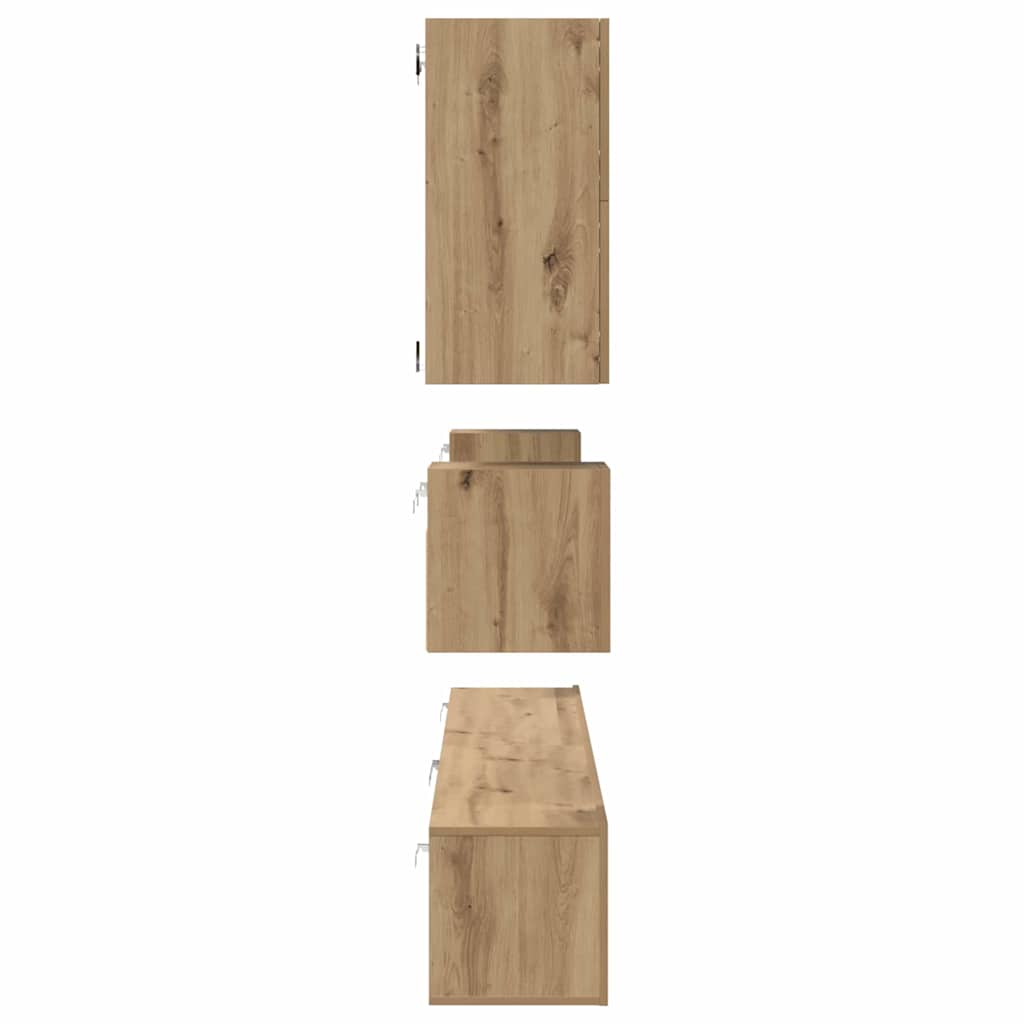 TV-Schrank-Set 8 pcs Eiche handwerklich 100 x 30 x 30 cm