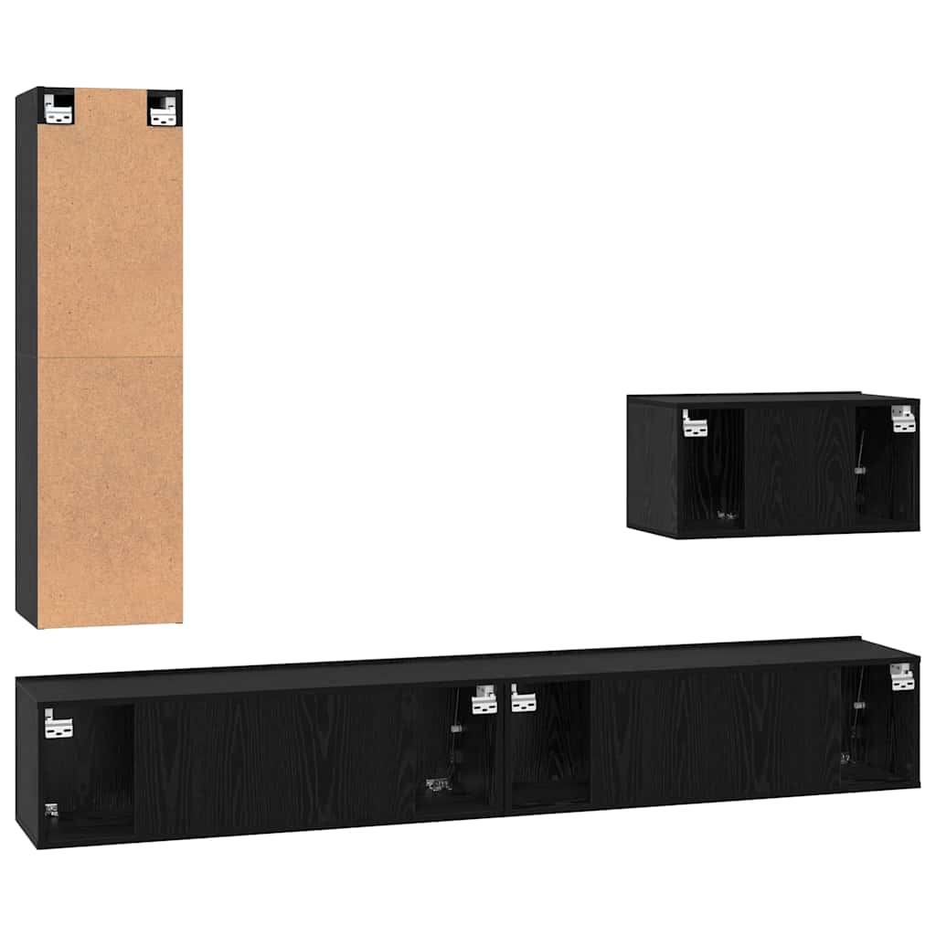 TV-Schrank-Set 4 pcs Schwarze Eiche 200 x 30 x 30 cm