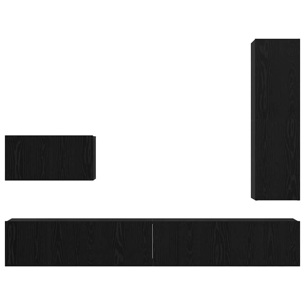 TV-Schrank-Set 4 pcs Schwarze Eiche 200 x 30 x 30 cm
