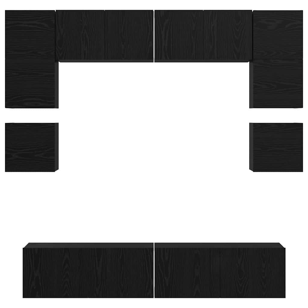 TV-Schrank-Set 8 pcs Schwarze Eiche 80 x 30 x 30 cm