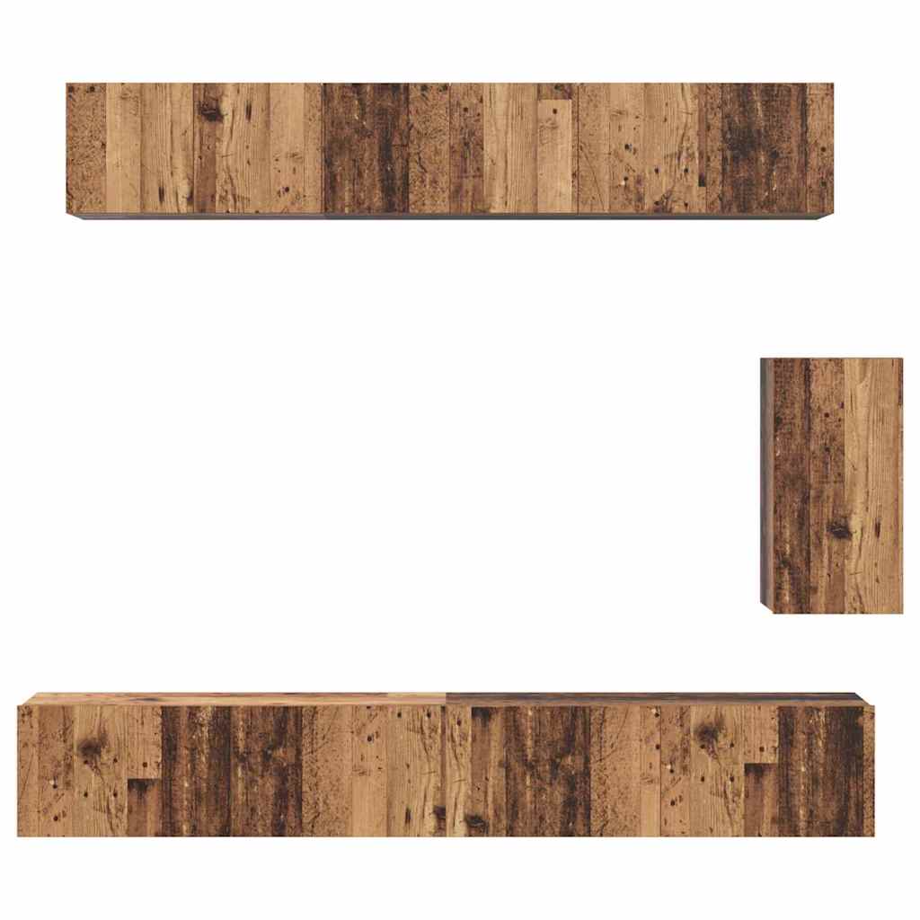 TV-Schrank-Set 6 pcs Altholz Standard Mittel Holzwerkstoff