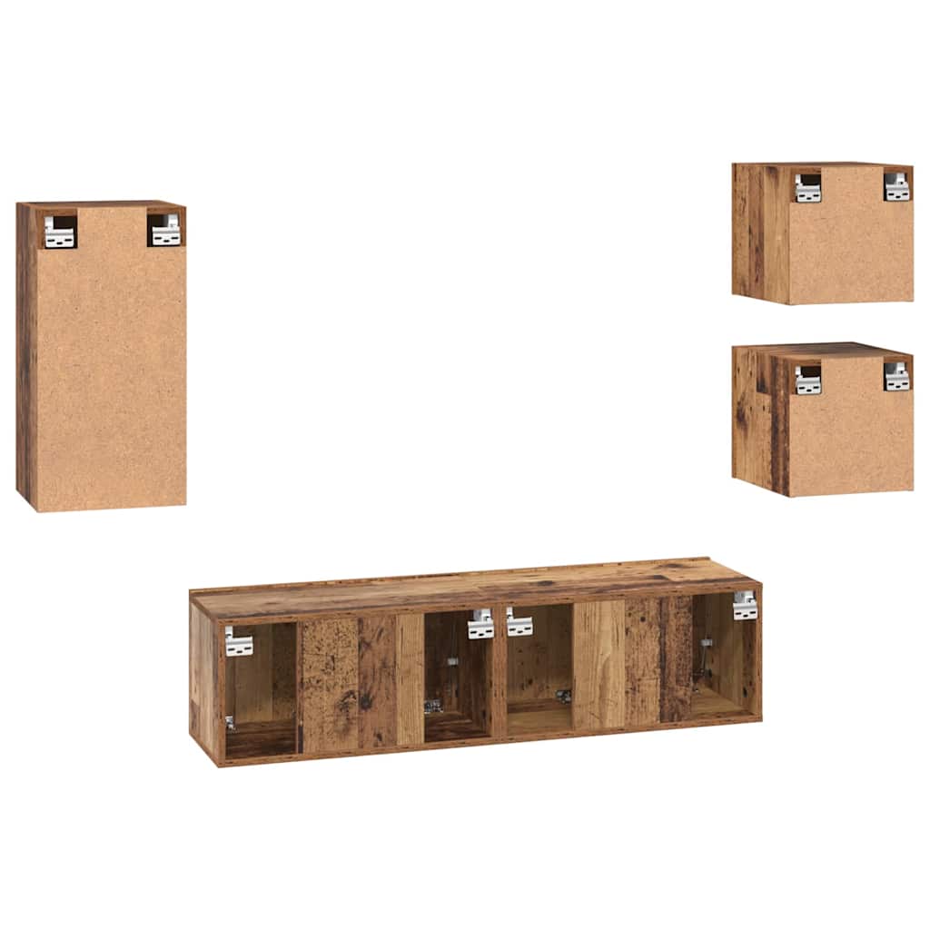 TV-Schrank-Set 5 pcs Altholz 30,5 x 30 x 60 cm Holzwerkstoff