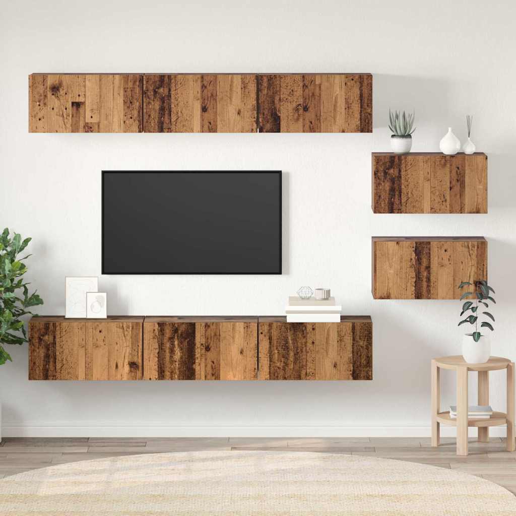 TV-Schrank-Set 8 pcs Altholz 60 x 30 x 30 cm Holzwerkstoff
