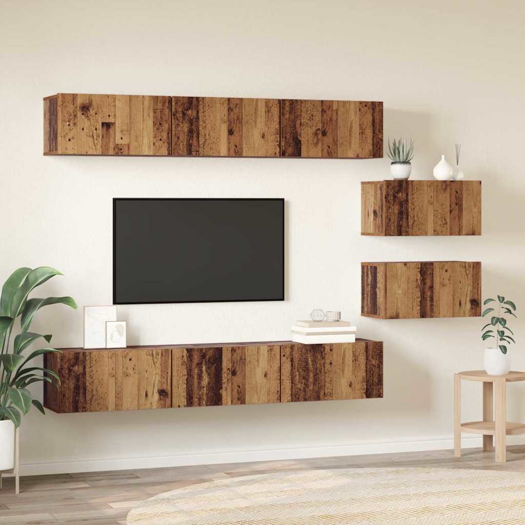 TV-Schrank-Set 8 pcs Altholz 60 x 30 x 30 cm Holzwerkstoff