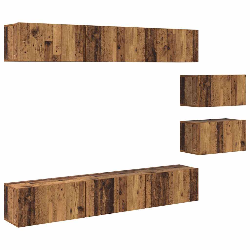 TV-Schrank-Set 8 pcs Altholz 60 x 30 x 30 cm Holzwerkstoff