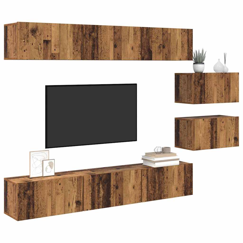 TV-Schrank-Set 8 pcs Altholz 60 x 30 x 30 cm Holzwerkstoff