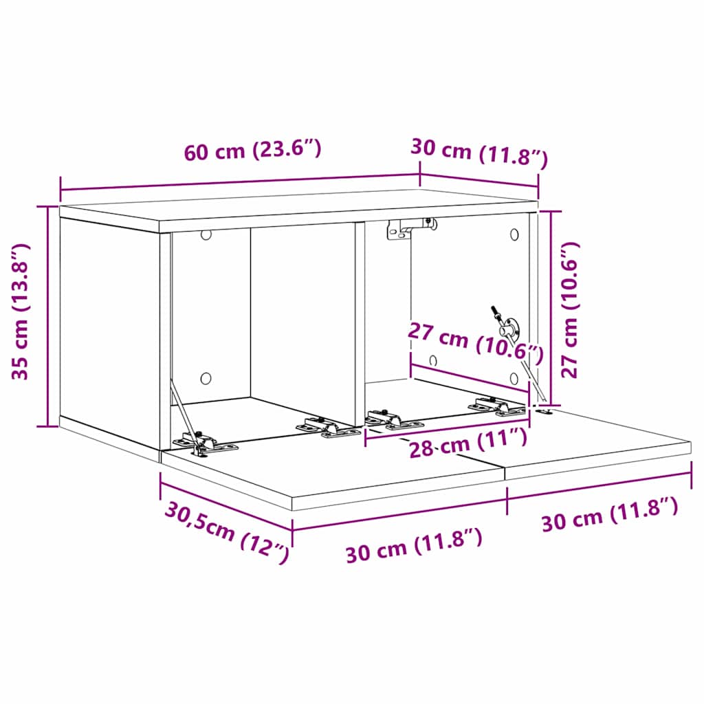 TV-Schrank-Set 8 pcs Altholz 60 x 30 x 30 cm Holzwerkstoff