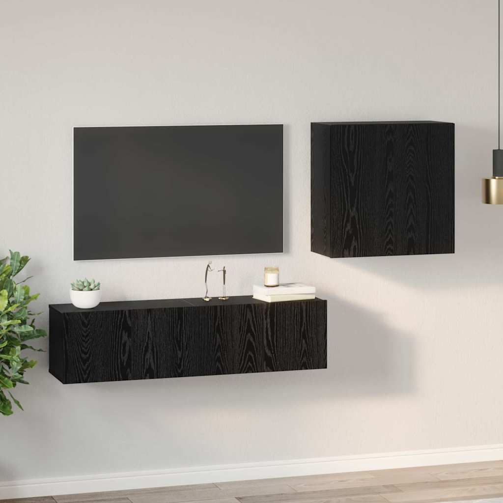 TV-Schrank-Set 4 pcs Schwarze Eiche 120 x 30 x 30 cm