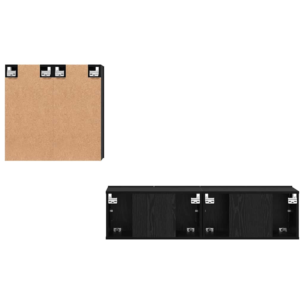 TV-Schrank-Set 4 pcs Schwarze Eiche 120 x 30 x 30 cm