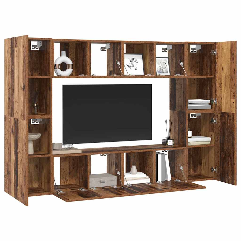 TV-Schrank-Set 8 pcs Altholz 60 x 30 x 30 cm Holzwerkstoff