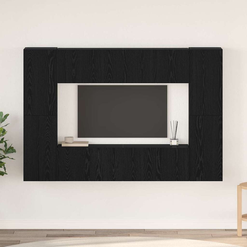 TV-Schrank-Set 8 pcs Schwarze Eiche 60 x 30 x 30 cm