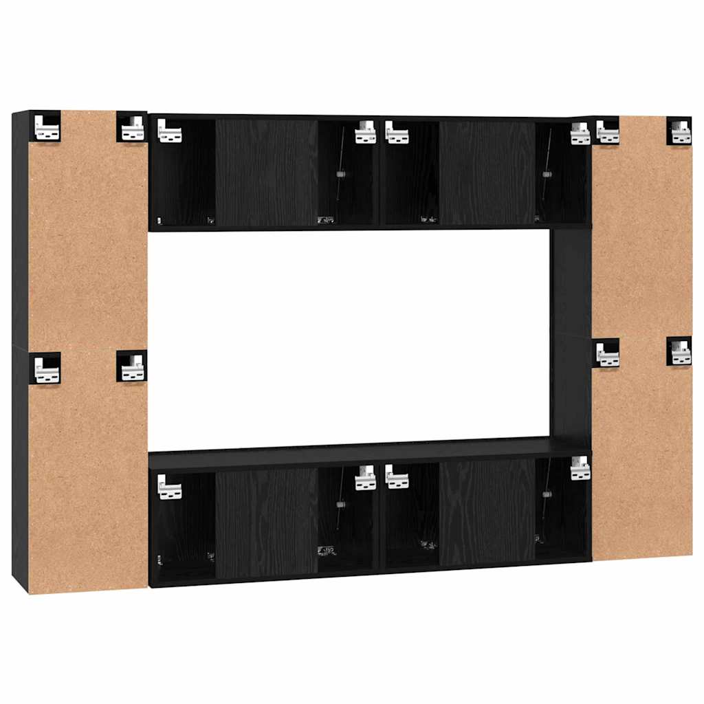 TV-Schrank-Set 8 pcs Schwarze Eiche 60 x 30 x 30 cm