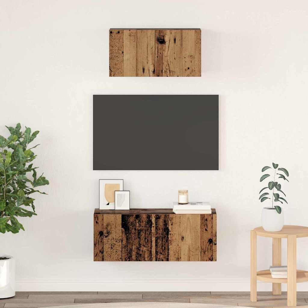TV-Schrank-Set 2 pcs Altholz 80 x 30 x 30 cm Holzwerkstoff