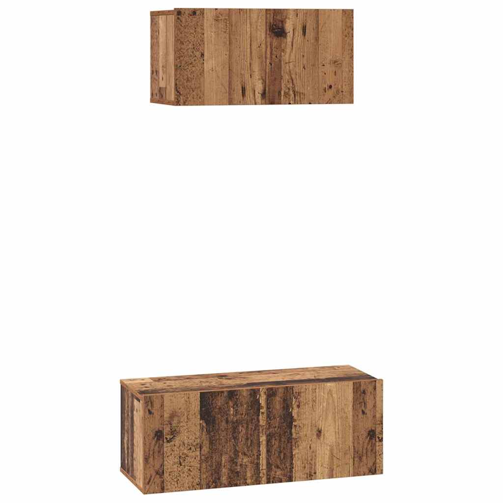 TV-Schrank-Set 2 pcs Altholz 80 x 30 x 30 cm Holzwerkstoff