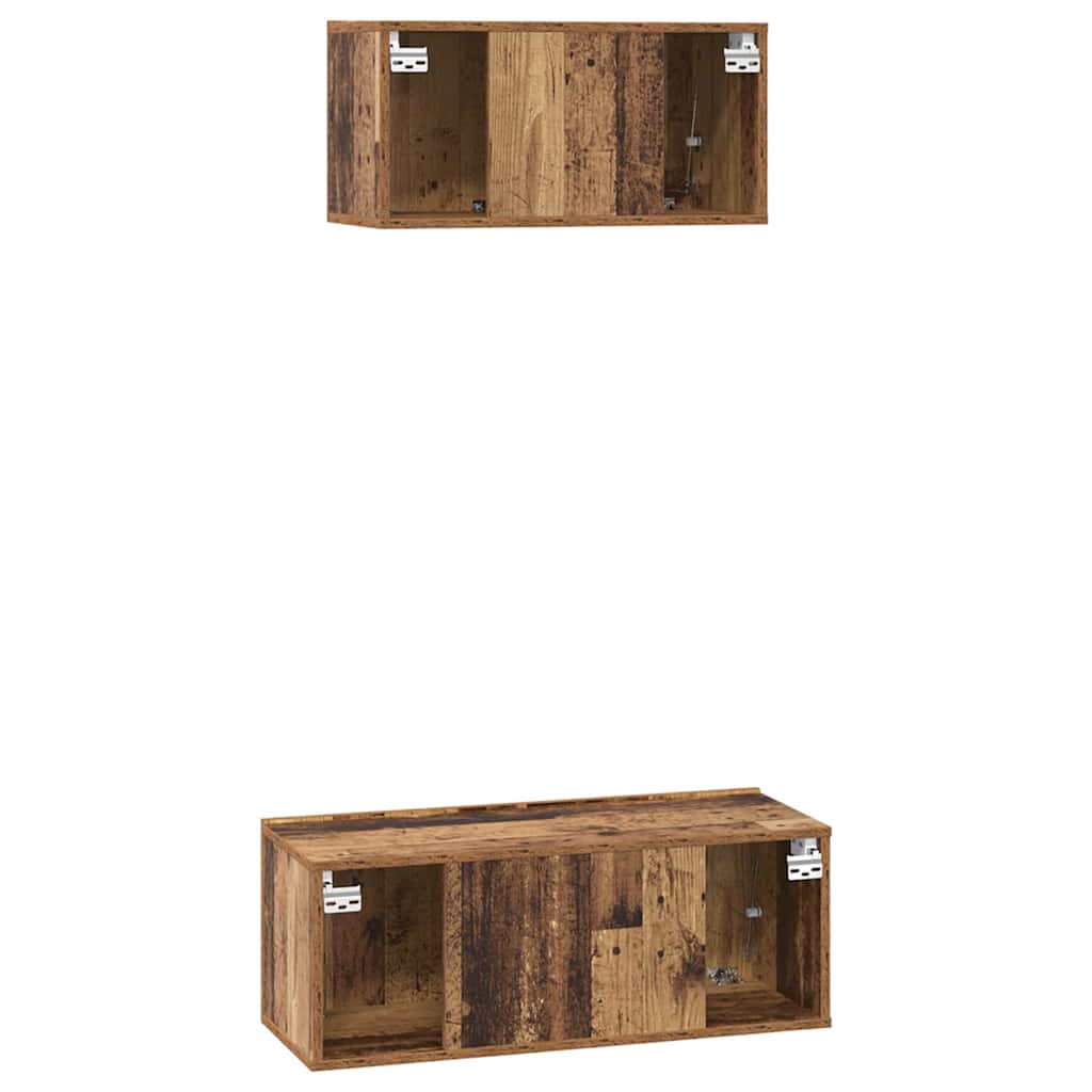 TV-Schrank-Set 2 pcs Altholz 80 x 30 x 30 cm Holzwerkstoff