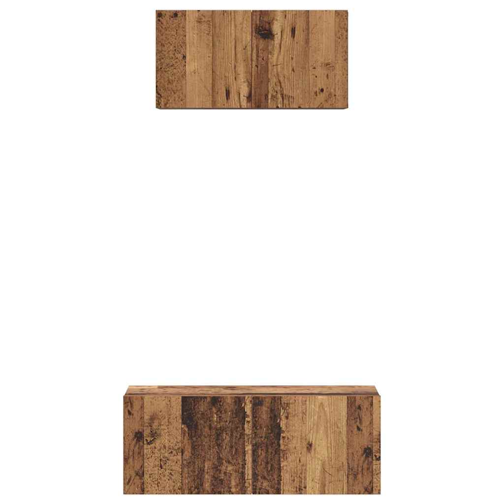 TV-Schrank-Set 2 pcs Altholz 80 x 30 x 30 cm Holzwerkstoff
