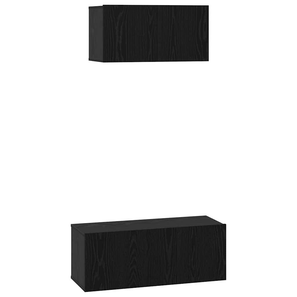 TV-Schrank-Set 2 pcs Schwarze Eiche 80 x 30 x 30 cm