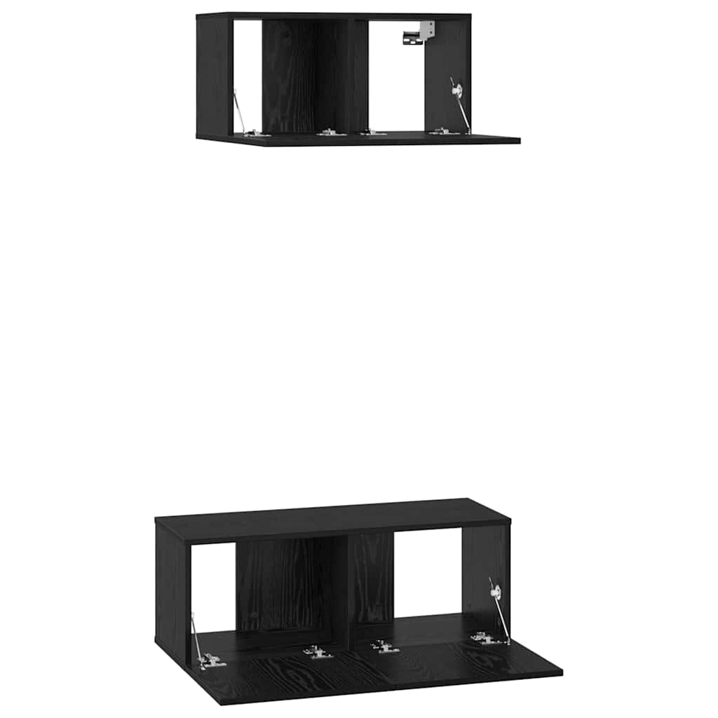 TV-Schrank-Set 2 pcs Schwarze Eiche 80 x 30 x 30 cm