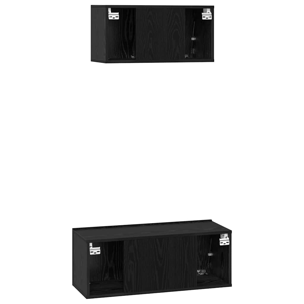 TV-Schrank-Set 2 pcs Schwarze Eiche 80 x 30 x 30 cm