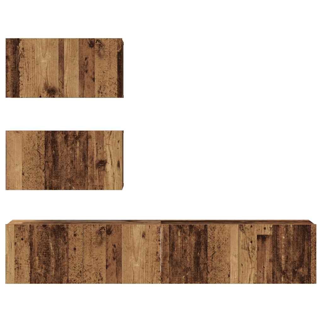 TV-Schrank-Set 4 pcs Altholz 80 x 30 x 30 cm Holzwerkstoff