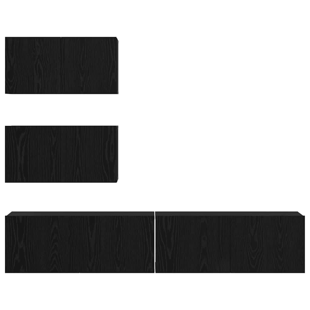 TV-Schrank-Set 4 pcs Schwarze Eiche 100 x 30 x 30 cm