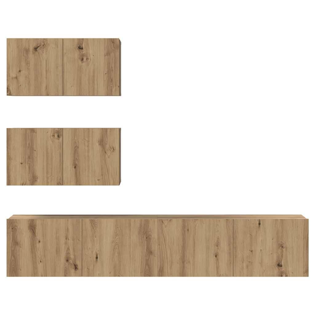 TV-Schrank-Set 4 pcs Eiche handwerklich 80 x 30 x 30 cm