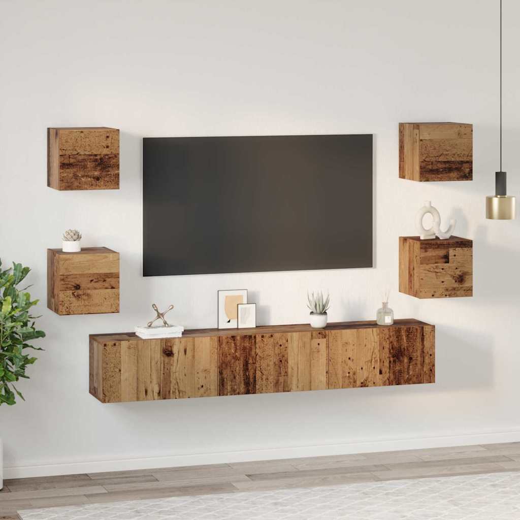 TV-Schrank-Set 7 pcs Altholz 60 x 30 x 30 cm Holzwerkstoff