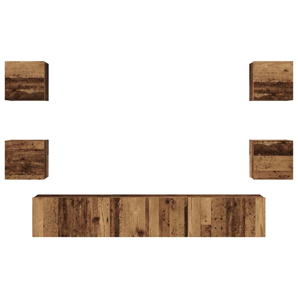 TV-Schrank-Set 7 pcs Altholz 60 x 30 x 30 cm Holzwerkstoff