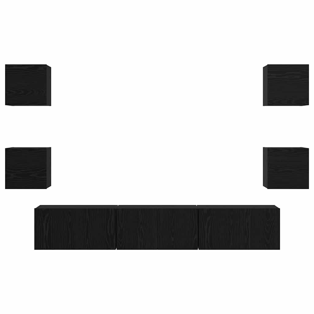 TV-Schrank-Set 7 pcs Schwarze Eiche Mittel 180 x 30 x 30 cm