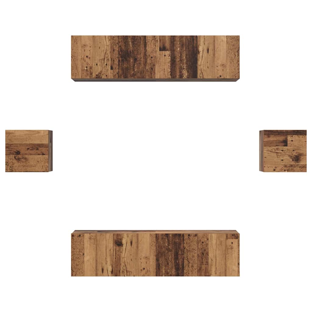 TV-Schrank-Set Wandmontiert 6 pcs Altholz Holzwerkstoff