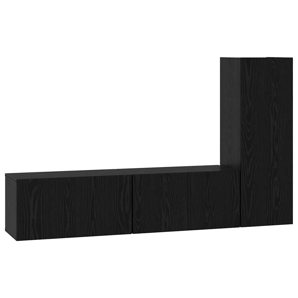 TV-Schrank-Set 3 pcs Schwarze Eiche 160 x 30 x 30 cm