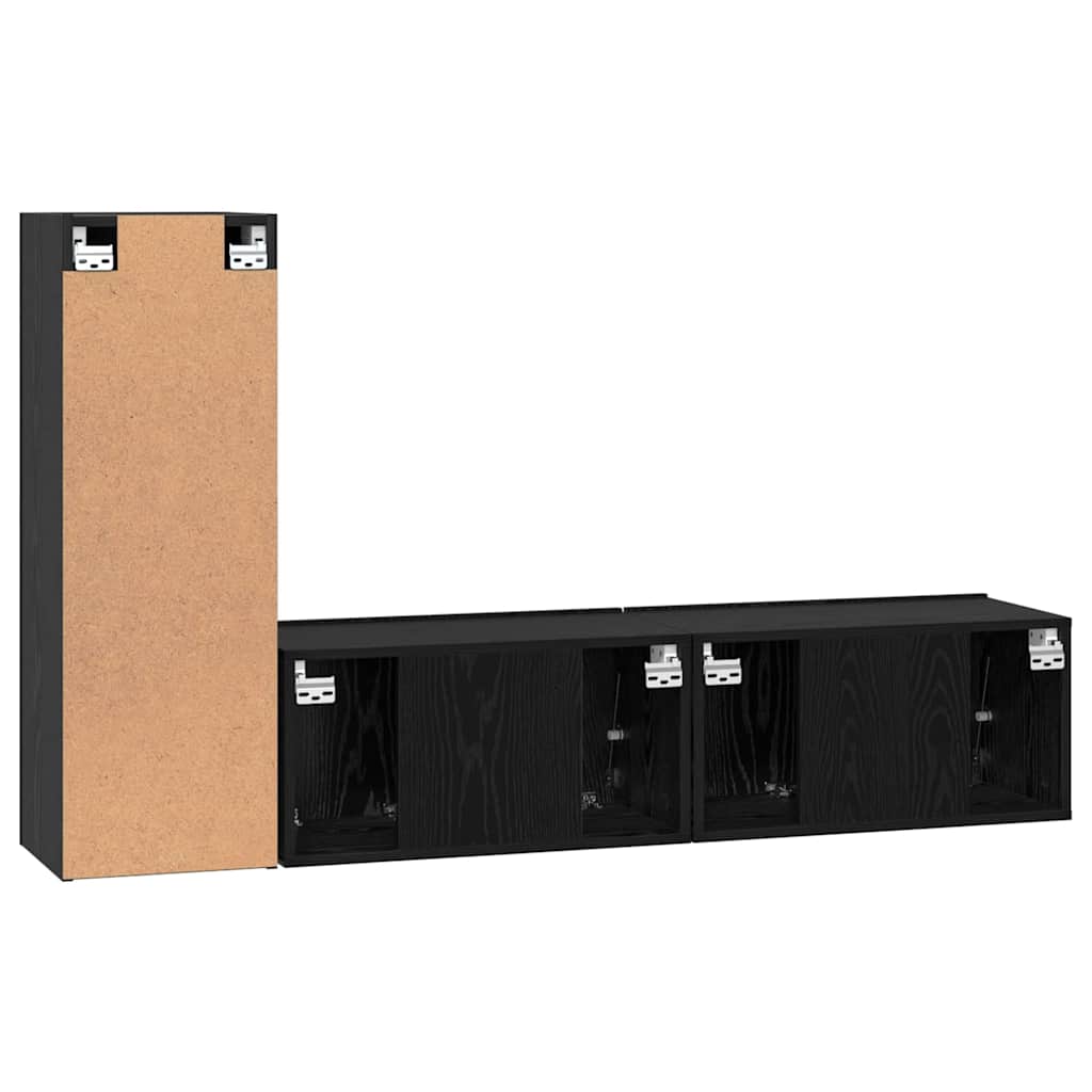 TV-Schrank-Set 3 pcs Schwarze Eiche 160 x 30 x 30 cm