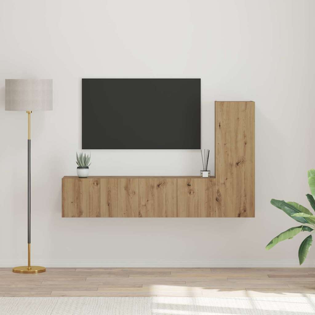 TV-Schrank-Set 3 pcs Eiche handwerklich 60 x 30 x 30 cm