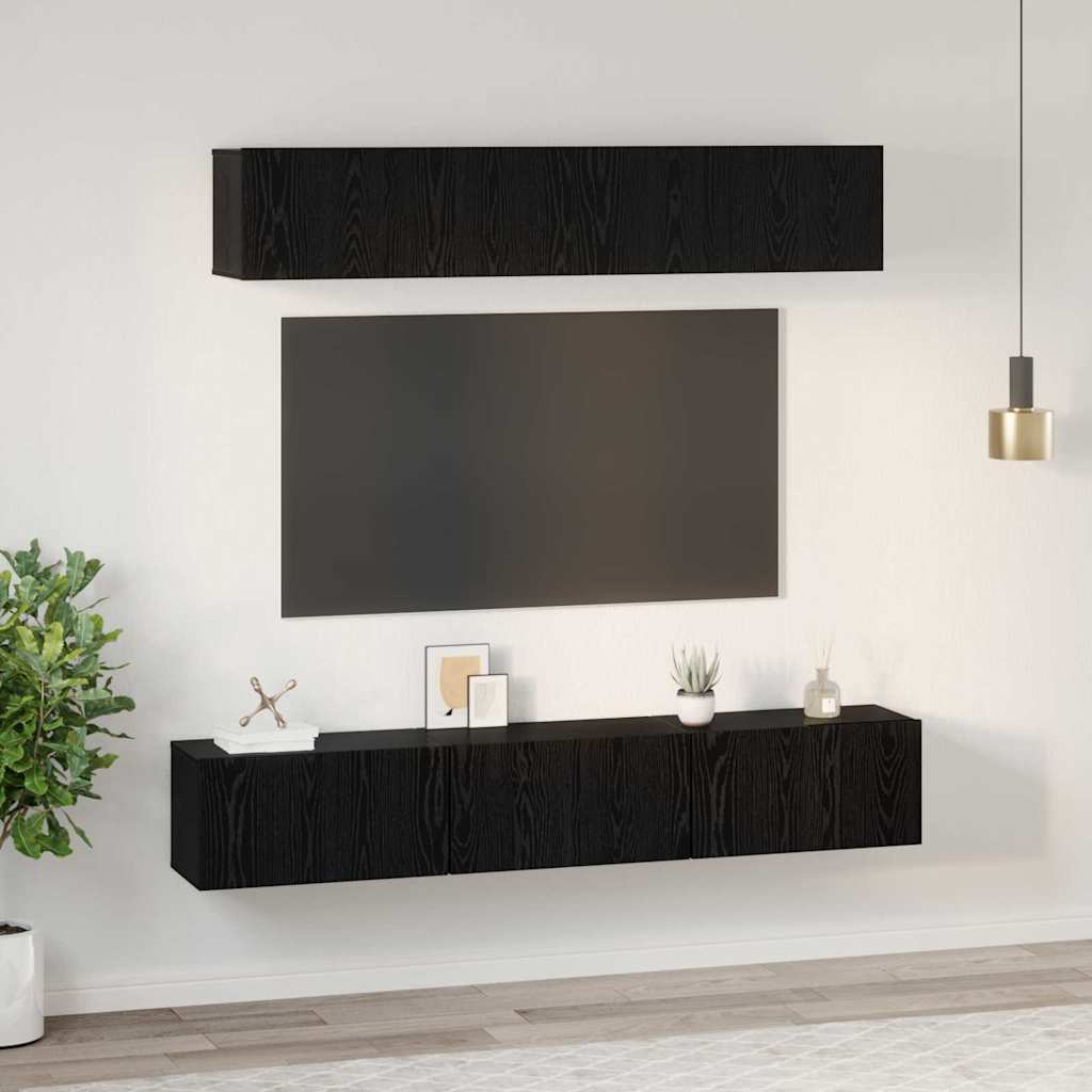 TV-Schrank-Set 5 pcs Schwarze Eiche Mittel 80 x 30 x 30,5 cm