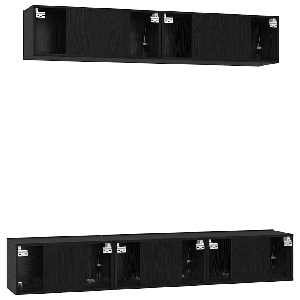TV-Schrank-Set 5 pcs Schwarze Eiche Mittel 80 x 30 x 30,5 cm