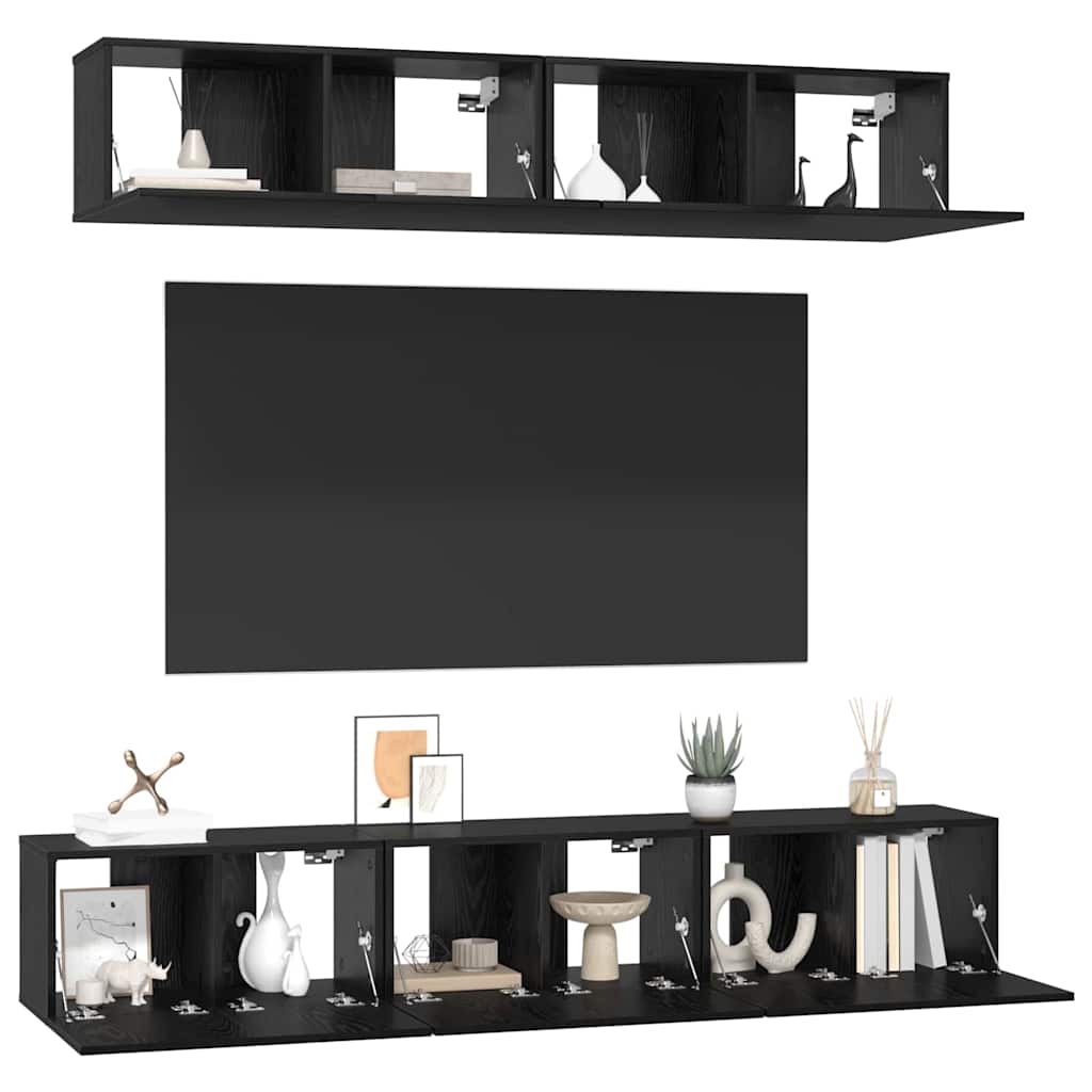 TV-Schrank-Set 5 pcs Schwarze Eiche Mittel 80 x 30 x 30,5 cm
