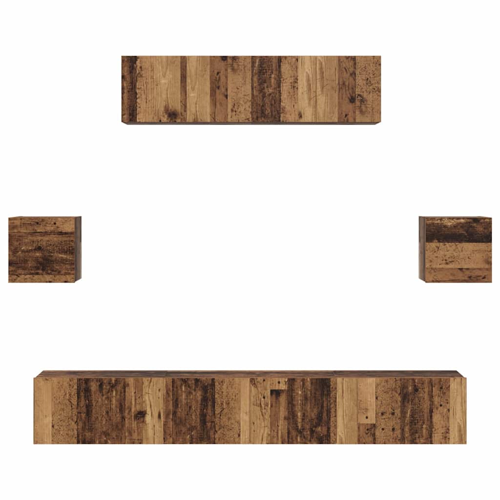 TV-Schrank-Set 7 pcs Altholz 80 x 30 x 30 cm Holzwerkstoff