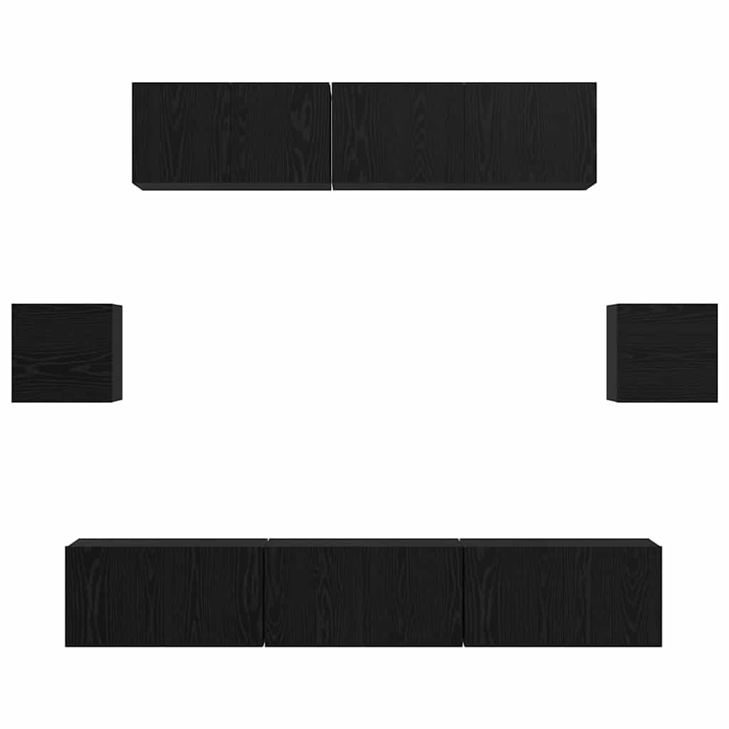 TV-Schrank-Set 7 pcs Schwarze Eiche 80 x 30 x 30 cm