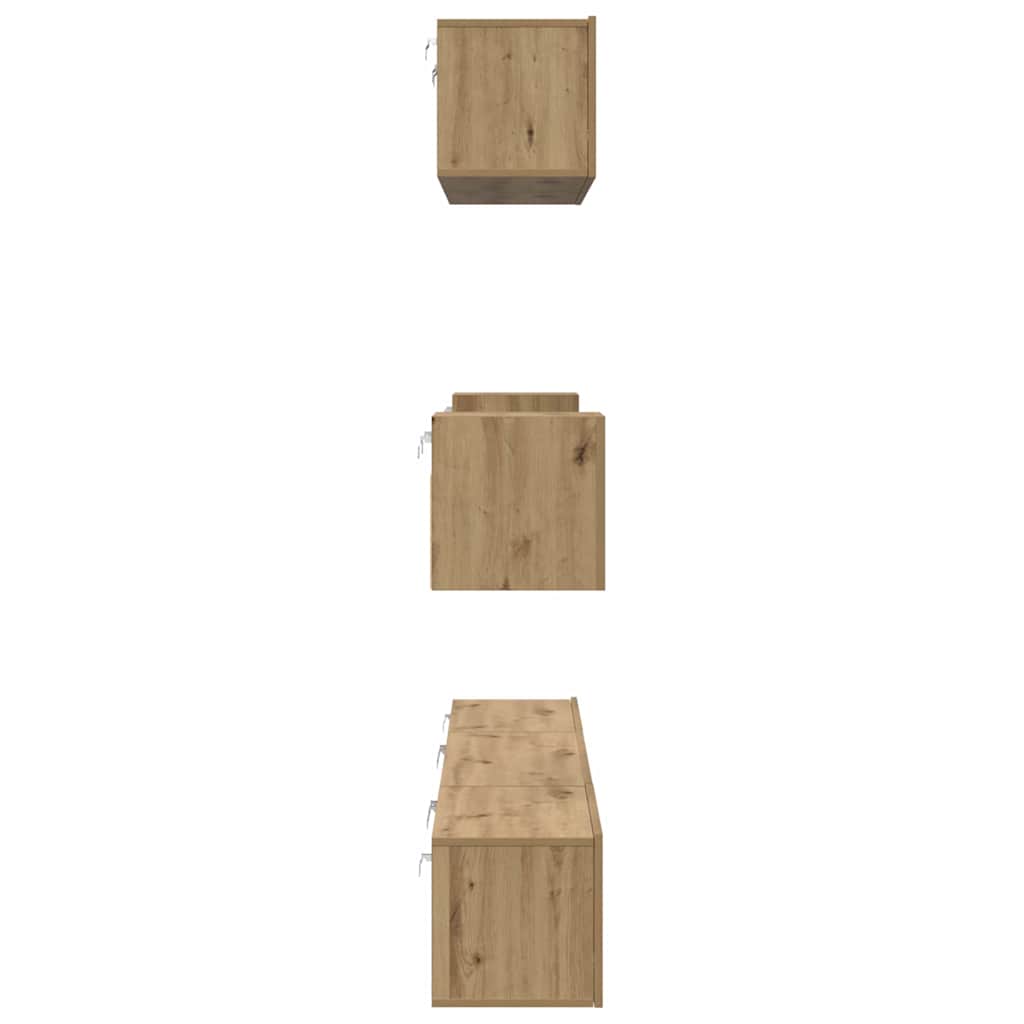 TV-Schrank-Set 7 pcs Eiche handwerklich 80 x 30 x 30 cm
